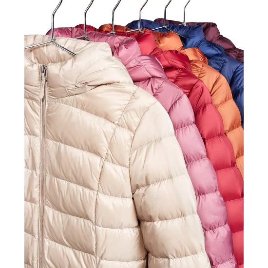 New ✨ Charter Club 👩 Women's Packable Hooded Down Puffer 🧥 Coat, Created For Macy's Marine 😉