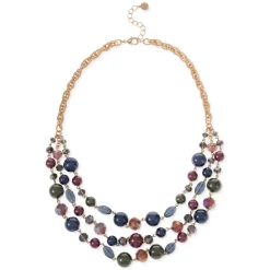 Deals 🔥 Charter Club Gold-Tone 2-Pc. Set Pavé Fireball & Color Bead Cuff Bracelets, Created For Macy's Navy 😍