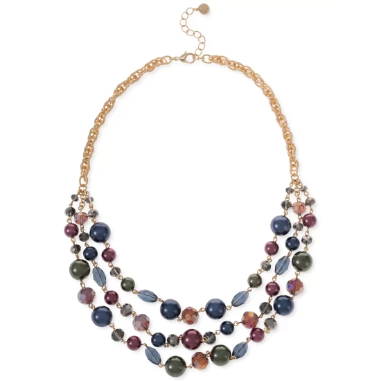 Deals ๐ Charter Club Gold-Tone Multicolor Bead & Imitation Pearl Layered Necklace, 20 + 2 Extender, Created For Macy's ๐ - Image 2