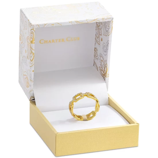 Brand new ✨ Charter Club Gold-Tone Pavé Link Band Ring, Created For Macy's 👏 - Image 4