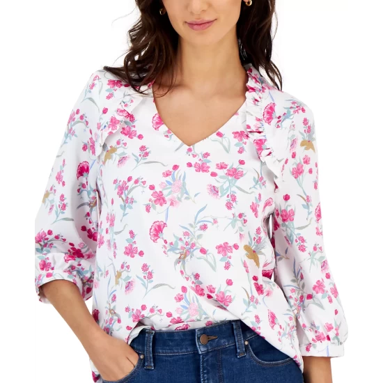 Wholesale ✔️ Charter Club Gold-Tone Crystal & Imitation Pearl Flower Bouquet Pin, Created For Macy's 🛒