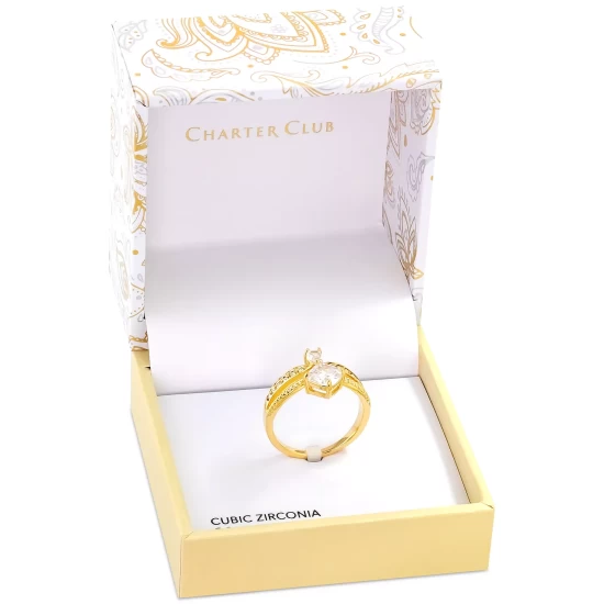 Best reviews of 😀 Charter Club Gold-Tone Pavé Crystal Princess Ring, Created For Macy's 🛒 - Image 3