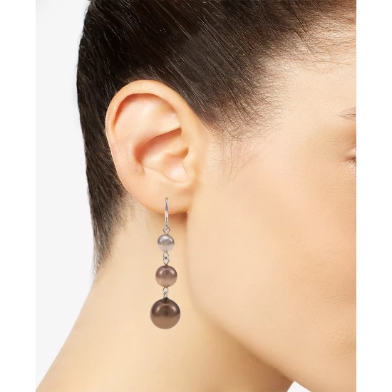 Flash Sale 🥰 Charter Club Gold-Tone Tonal Imitation Pearl Triple Drop Earrings, Created For Macy's Multi 👍 - Image 3