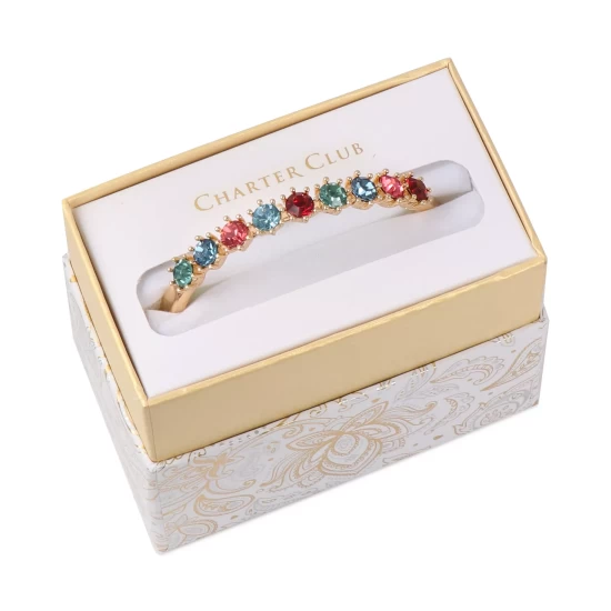 Coupon 🔥 Charter Club Gold-Tone Multicolor Crystal Bangle Bracelet, Created For Macy's 💯 - Image 3