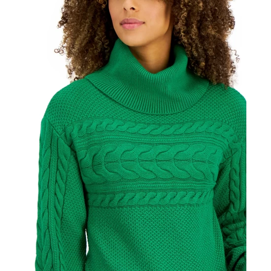 Hot Sale 🔥 Charter Club 👩 Women's Cotton Colorblocked Long Cardigan, Created For Macy's Cloud Combo 🛒