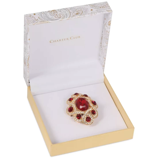 Deals ๐ Charter Club Gold-Tone Pavรฉ & Color Stone Infinity Pin, Created For Macy's Red ๐ฅ - Image 3