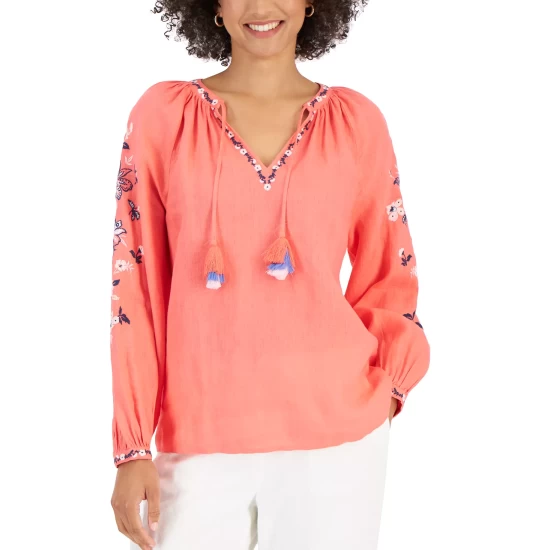 Discount ๐ Charter Club Gold-Tone Imitation Pearl & Valentine Heart Linear Drop Earrings, Created For Macy's Multi ๐ - Image 2