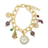Brand new 🛒 Charter Club Tri-Tone Crystal, Imitation Pearl & Bow Jingle Bell Charm Bracelet, Created For Macy's Gold 🎉