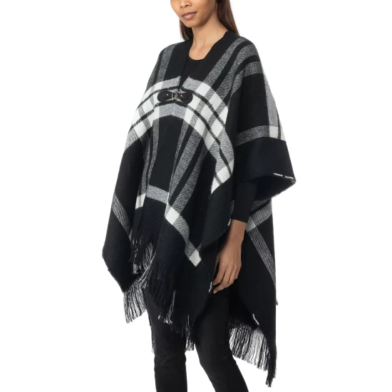 Best reviews of ✨ Charter Club 👩 Women's Plaid Toggle Poncho Topper, Created For Macy's Wine 🔥 - Image 6