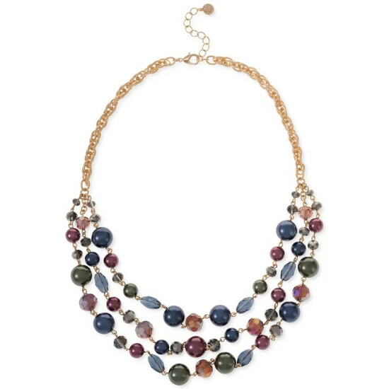 Deals ๐ Charter Club Gold-Tone Multicolor Bead & Imitation Pearl Layered Necklace, 20 + 2 Extender, Created For Macy's ๐