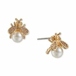 Deals ๐ Charter Club Imitation Pearl Fly Stud Earrings, Created For Macy's Gold โ