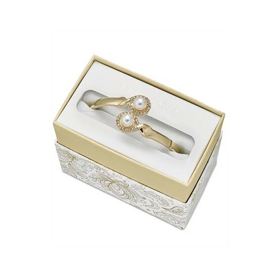 Brand new 😉 Charter Club Imitation Pearl & Pavé Bypass Hinged Bangle Bracelet, Created For Macy's Gold/white Pearl 🥰 - Image 2