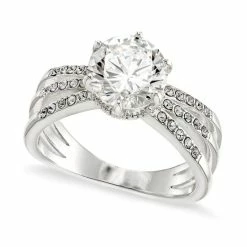 Discount 🧨 Charter Club Silver-Plate Cubic Zirconia Triple Band Ring, Created For Macy's 🤩