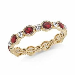 Wholesale ✨ Charter Club Stone & Crystal Stretch Bracelet, Created For Macy's Red 🎉
