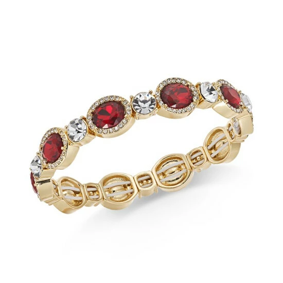 Wholesale ✨ Charter Club Stone & Crystal Stretch Bracelet, Created For Macy's Red 🎉