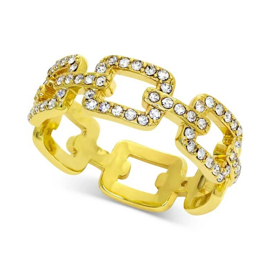 Brand new ✨ Charter Club Gold-Tone Pavé Link Band Ring, Created For Macy's 👏
