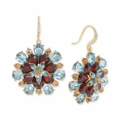 Deals โค๏ธ Charter Club Gold-Tone Multicolor Mixed Stone Flower Drop Earrings, Created For Macy's โค๏ธ