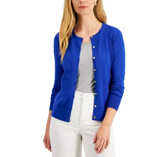 Best Pirce 🔥 Charter Club 👩 Women's Button Cardigan, Created For Macy's Poppy Sun 🎉 - Image 6