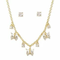 Brand new ✨ Charter Club Gold-Tone Crystal Butterfly Statement Necklace & Stud Earrings Set, Created For Macy's 💯
