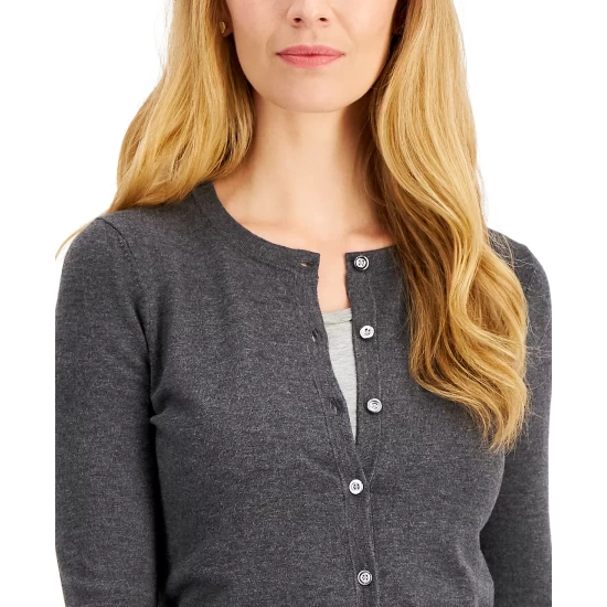 Best Pirce 🔥 Charter Club 👩 Women's Button Cardigan, Created For Macy's Poppy Sun 🎉 - Image 7