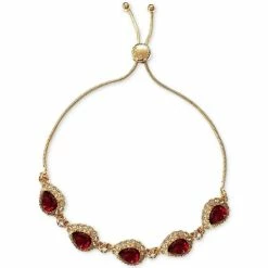 New 🔔 Charter Club Crystal & Stone Slider Bracelet, Created For Macy's Red 😉