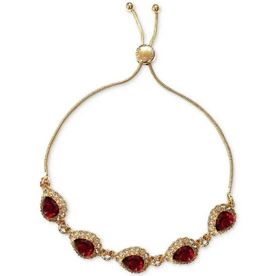 New ๐ Charter Club Crystal & Stone Slider Bracelet, Created For Macy's Red ๐