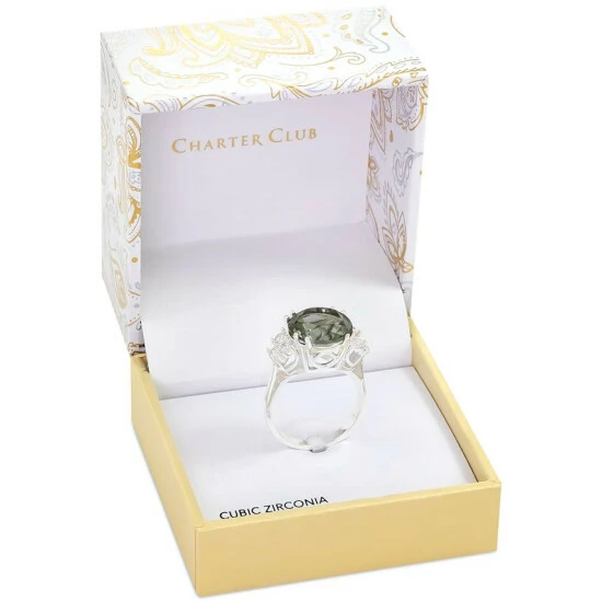 Top 10 ❤️ Charter Club Silver-Tone Color Crystal Ring, Created For Macy's 👍 - Image 2