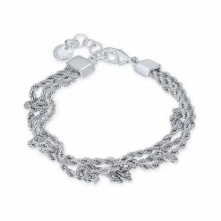 Best deal 🤩 Charter Club Silver-Tone Multi-Chain Knotted Link Bracelet, Created For Macy's 😀