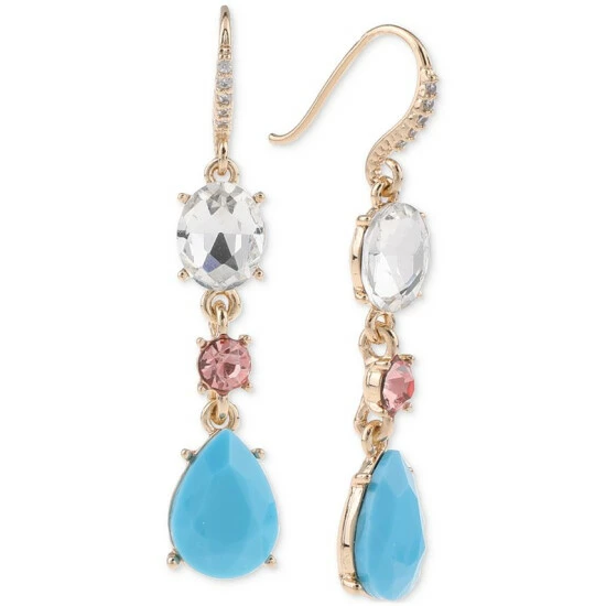Deals 🎉 Charter Club Gold-Tone Crystal China Blue Drop Earrings, Created For Macy's 😍