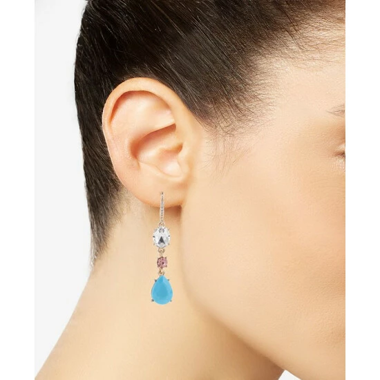 Deals 🎉 Charter Club Gold-Tone Crystal China Blue Drop Earrings, Created For Macy's 😍 - Image 2