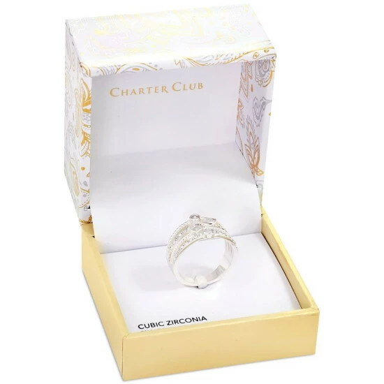 Flash Sale 🎁 Charter Club Silver-Tone Mixed Crystal Triple-Row Ring, Created For Macy's ✨ - Image 2