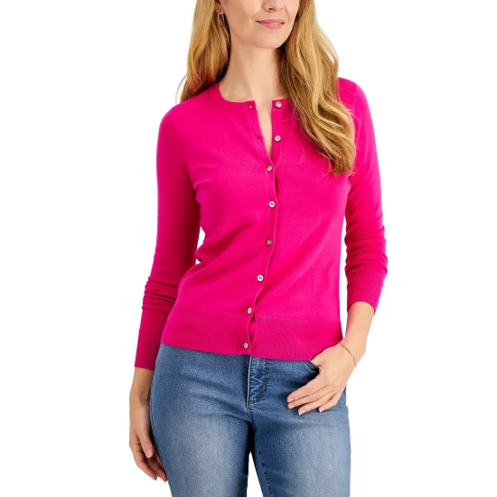 Best Pirce 🔥 Charter Club 👩 Women's Button Cardigan, Created For Macy's Poppy Sun 🎉 - Image 9