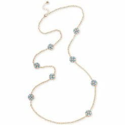 Best deal 👏 Charter Club Gold-Tone Crystal China Blue Station Necklace, 42 + 2 Extender, Created For Macy's 👍