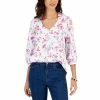 Promo 🌟 Charter Club Floral-Print Top, Created For Macy's Bright White Combo 💯