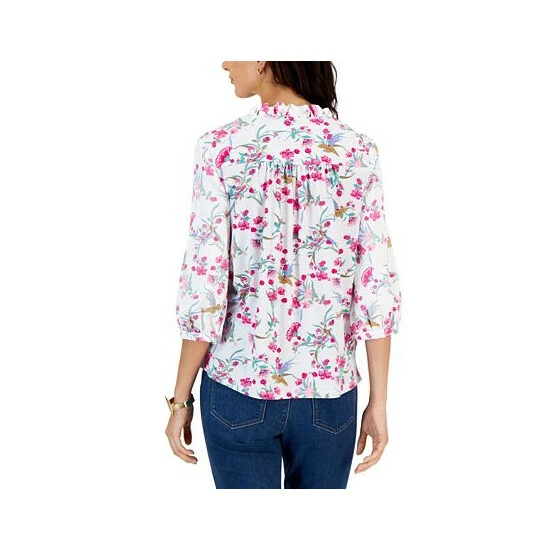 Promo 🌟 Charter Club Floral-Print Top, Created For Macy's Bright White Combo 💯 - Image 2