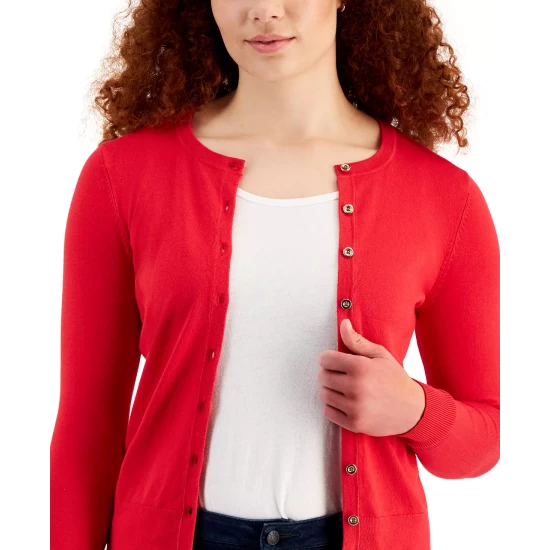 Best Pirce 🔥 Charter Club 👩 Women's Button Cardigan, Created For Macy's Poppy Sun 🎉 - Image 11