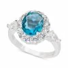 Deals 🎉 Charter Club Silver-Tone Pavé & Color Crystal Oval Halo Ring, Created For Macy's Blue 🧨