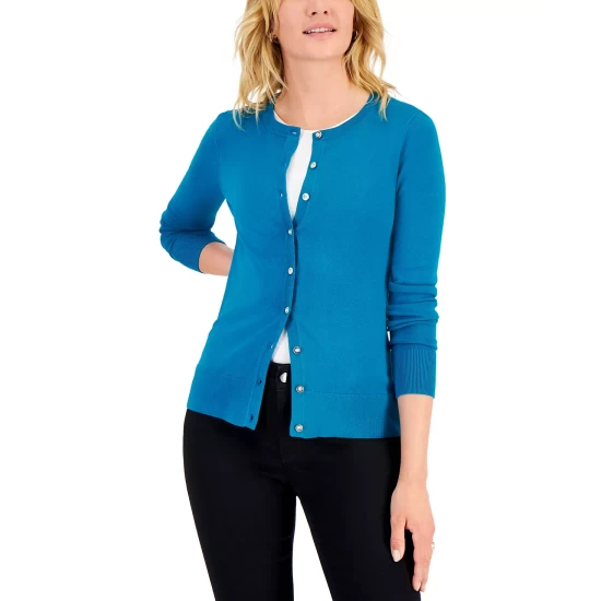 Best Pirce 🔥 Charter Club 👩 Women's Button Cardigan, Created For Macy's Poppy Sun 🎉 - Image 12