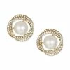 Best Pirce 🔥 Charter Club Gold-Tone Intertwined Pavé & Imitation Pearl Stud Earrings, Created For Macy's 🔔