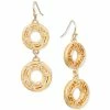 Best Pirce ⌛ Charter Club Gold-Tone Filigree Open Circle Double Drop Earrings, Created For Macy's 🤩