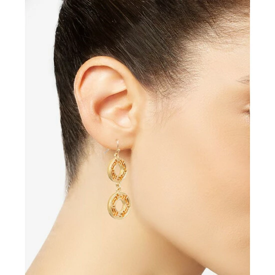 Best Pirce ⌛ Charter Club Gold-Tone Filigree Open Circle Double Drop Earrings, Created For Macy's 🤩 - Image 2