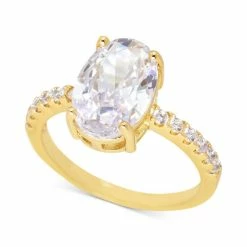 Cheap 🔔 Charter Club Gold-Tone Oval Crystal Pavé Ring, Created For Macy's 😀