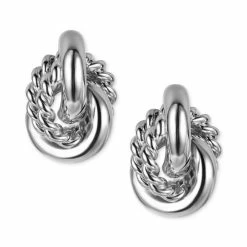 Promo ๐ฏ Charter Club Silver-Tone Textured Ring Drop Earrings, Created For Macy's ๐