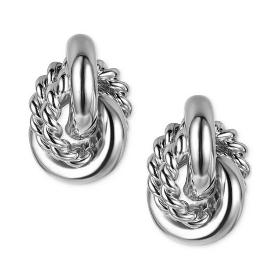 Promo ๐ฏ Charter Club Silver-Tone Textured Ring Drop Earrings, Created For Macy's ๐