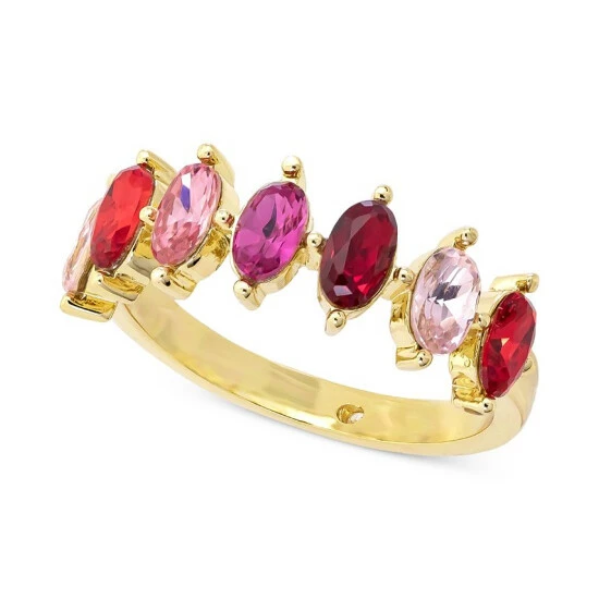 Wholesale 🥰 Charter Club Gold-Tone Multicolor Oval Crystal Stack Ring, Created For Macy's 🎁