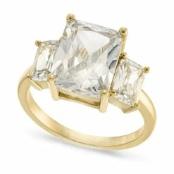 Wholesale 💯 Charter Club Gold-Plate Emerald-Crystal Triple Stone Ring, Created For Macy's 🎉