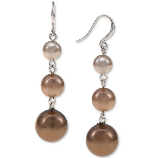Flash Sale 🥰 Charter Club Gold-Tone Tonal Imitation Pearl Triple Drop Earrings, Created For Macy's Multi 👍