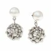 Cheap 🎉 Charter Club Silver-Tone Pavé & Imitation Pearl Fireball Drop Earrings, Created For Macy's White 🔥