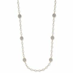 Coupon 🧨 Charter Club Gold-Tone Crystal Filigree & Imitation Pearl Strand Necklace, Created For Macy's White 😉