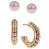 Promo ✨ Charter Club Gold-Tone 2-Pc. Set Colored Imitation Pearl Stud & C-Hoop Earrings, Created For Macy's Multi 🔥
